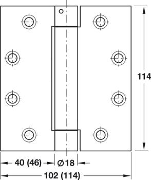 Preview: Federband für ungefälzte Innentüren bis 60 kg, Startec verchromt matt 46mm